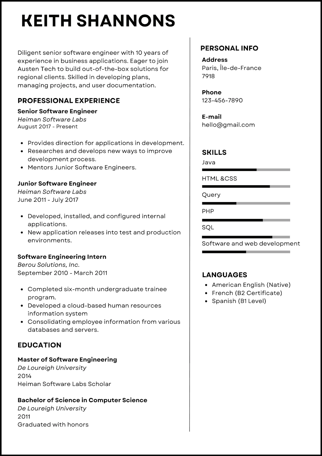 Career change resume for 2023