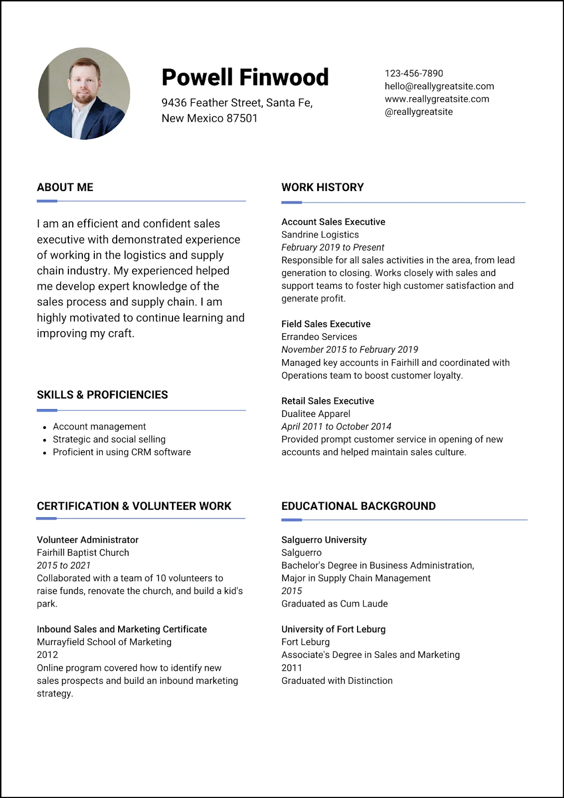 Career Changing Resume template